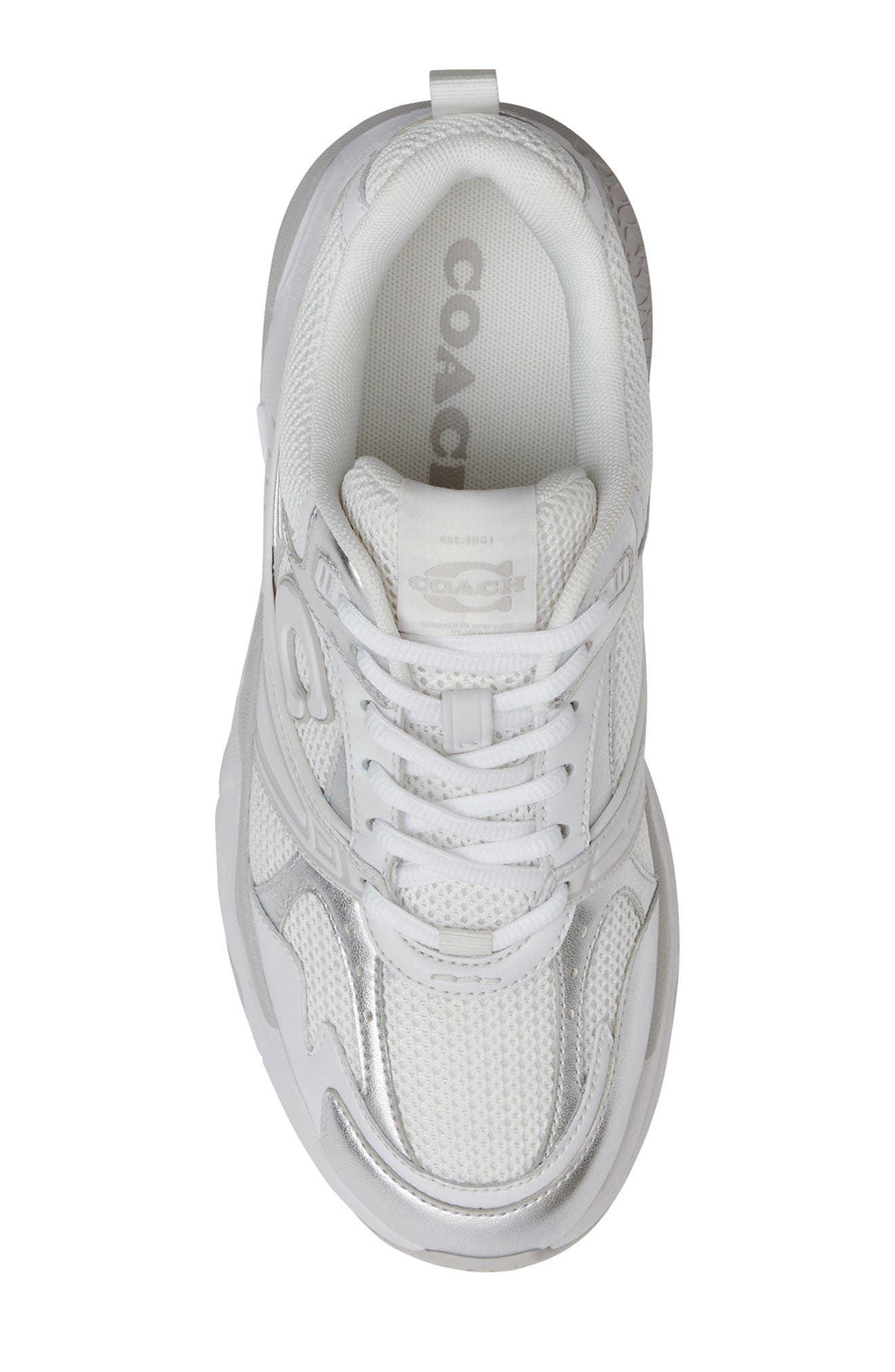 COACH Mesh Sneaker, Alternate, color, Light Grey/ Optic Whi