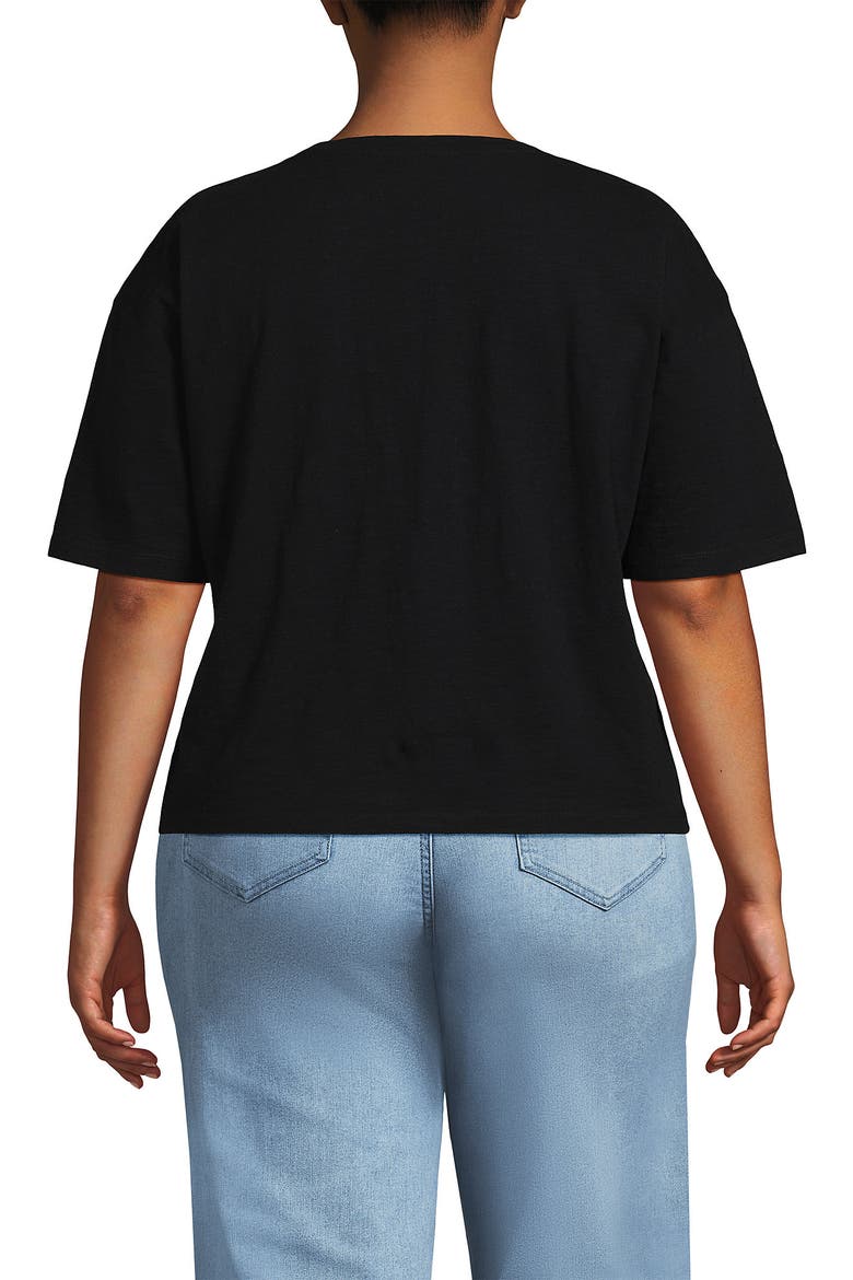 Short Sleeve Slub Jersey Cutwork T-Shirt, Alternate, color, Black