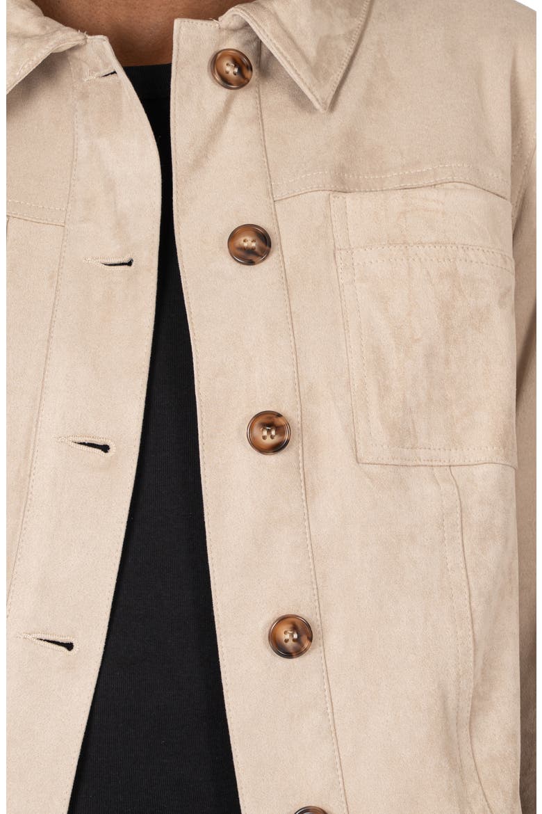 Matilda Crop Faux Suede Jacket, Alternate, color, STONE