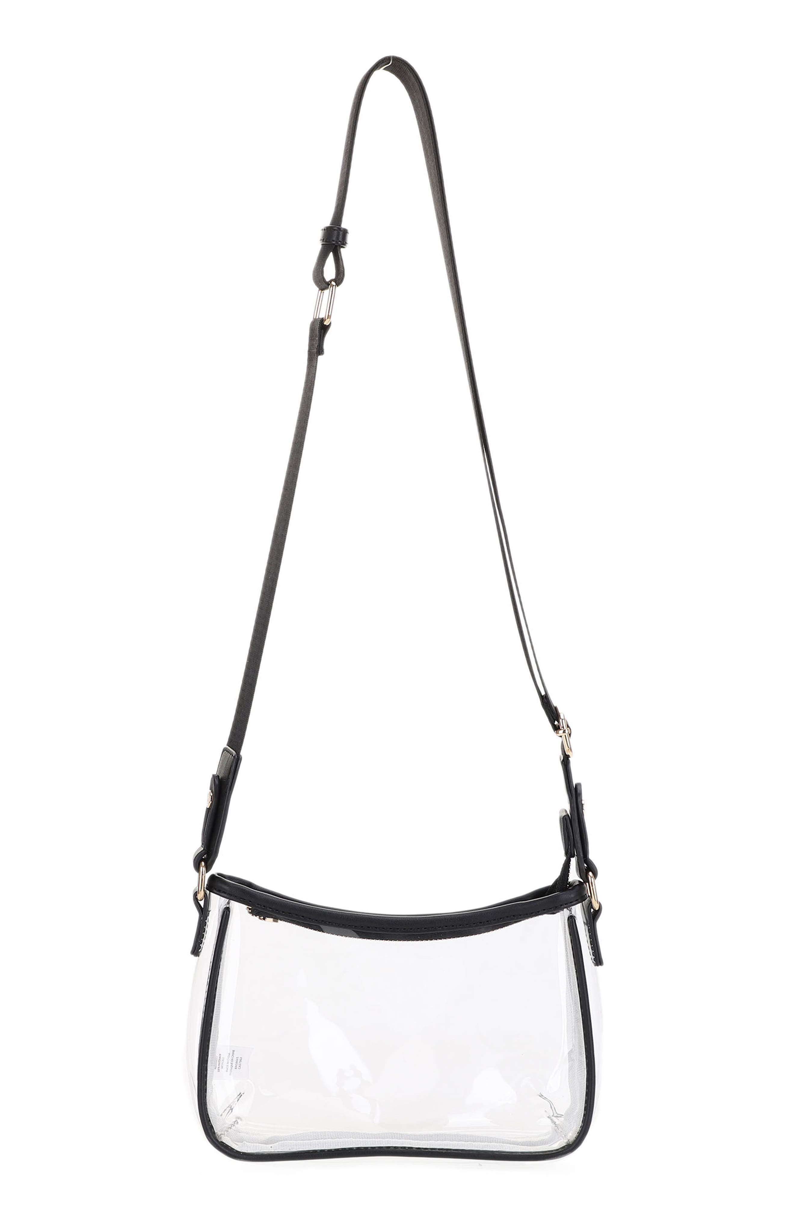Mali + Lili Alana Clear Crossbody Bag, Main, color, Black
