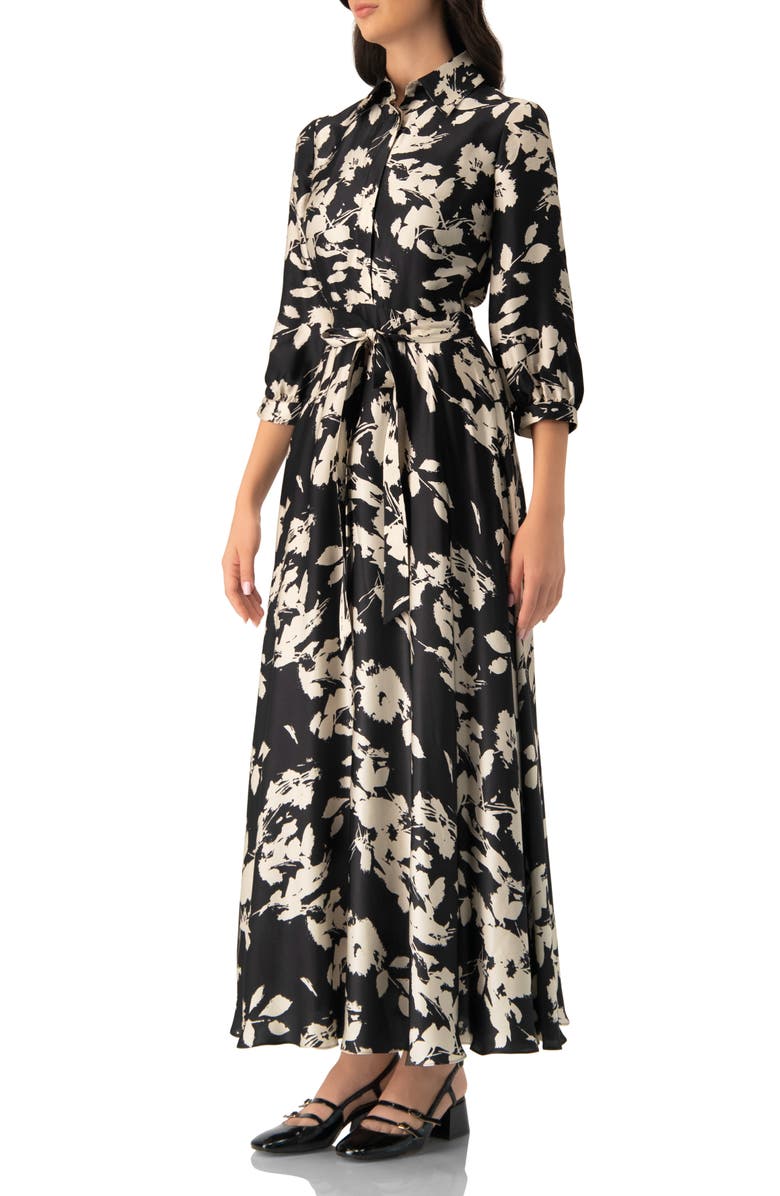 IVONNE Shirt Maxi Dress, Alternate, color, Black