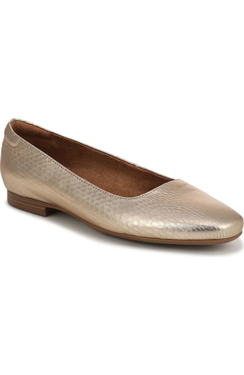 Naturalizer Kelley Ballet Flat, Main, color, Light Champagne Faux Leather