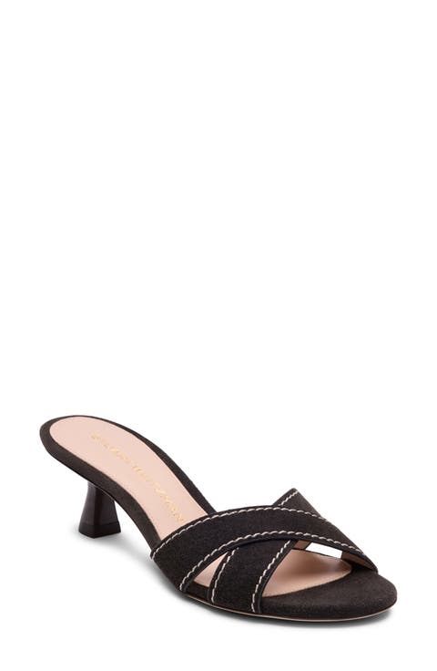 Minimalist Kitten Heel Slide Sandal
