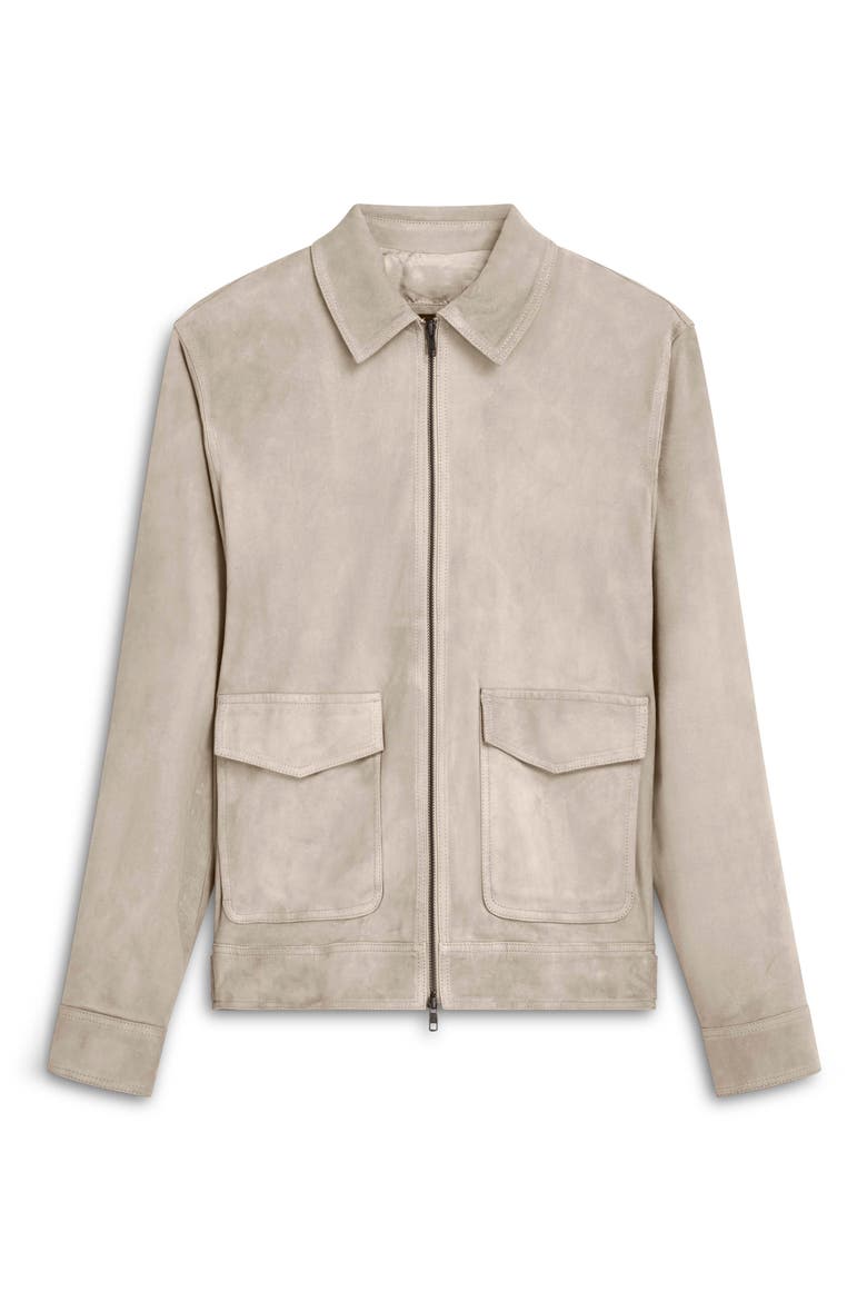 Suede Bomber Jacket, Alternate, color, SAND