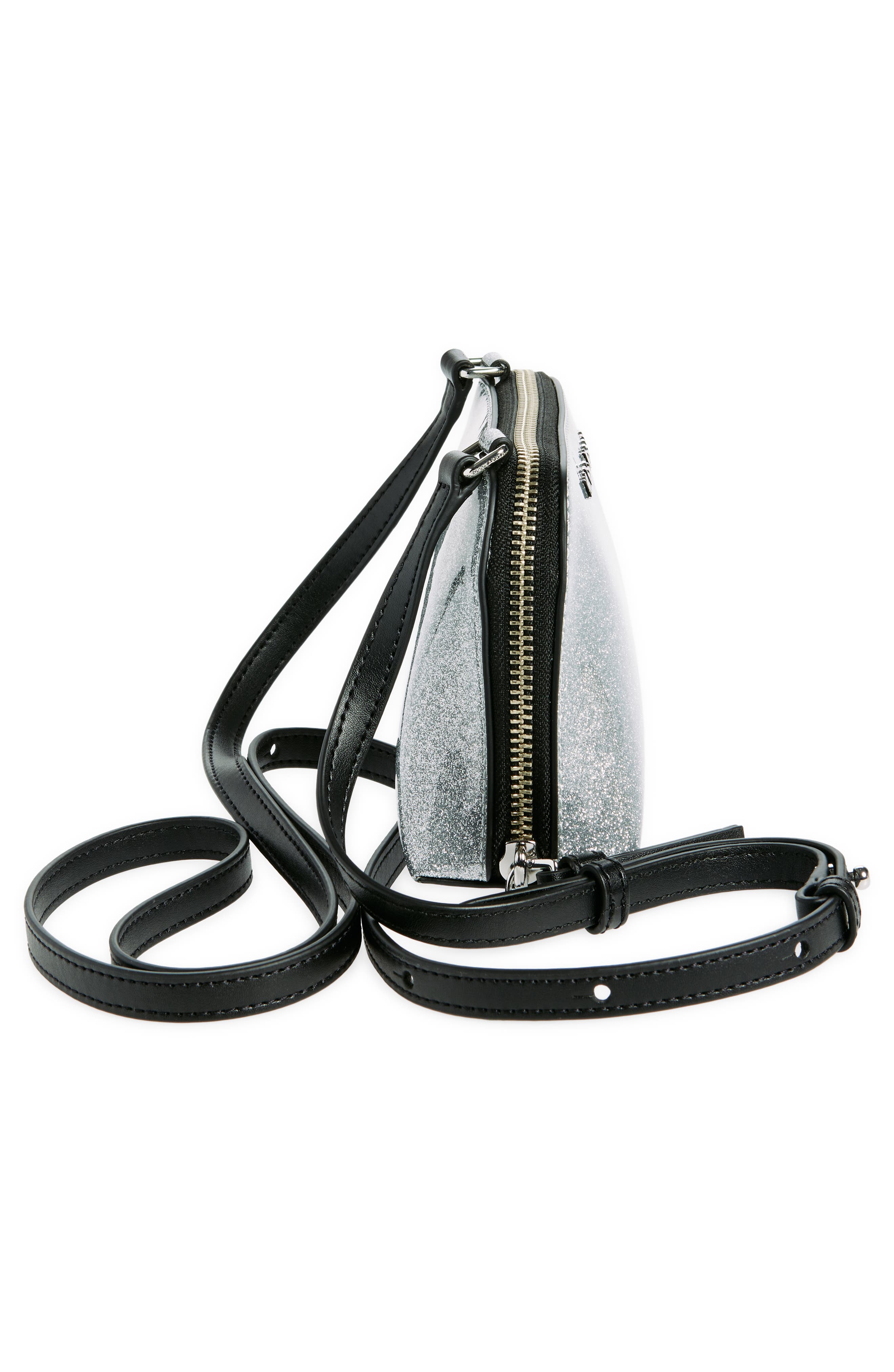 Glitter Crossbody Bag, Alternate, color, SILVER