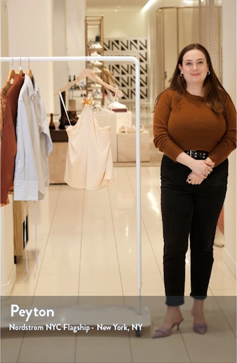Metallic Flower Detail Halter Top, sales video thumbnail