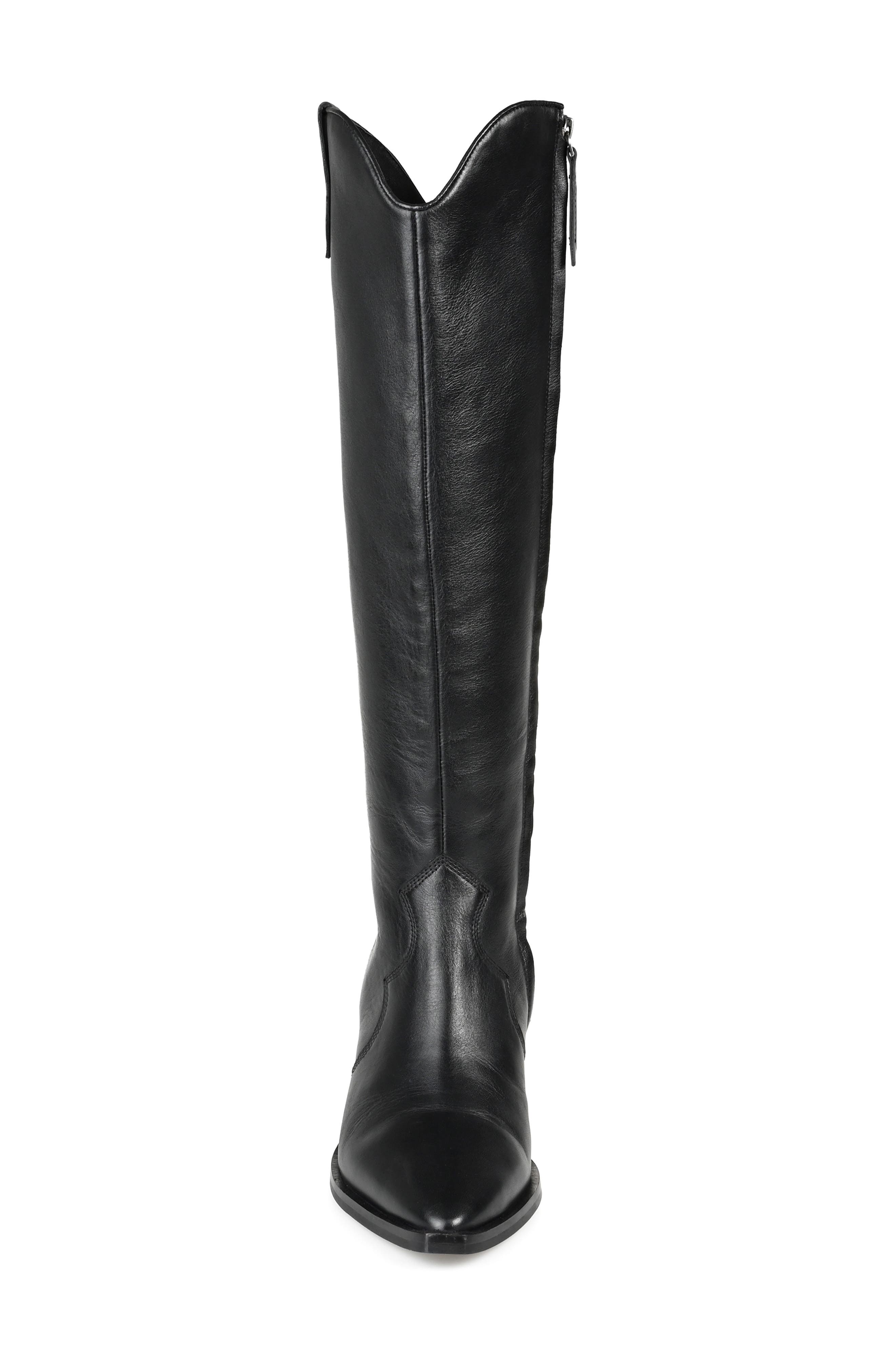 Journee Signature Pryse Leather Western Boot, Alternate, color, 