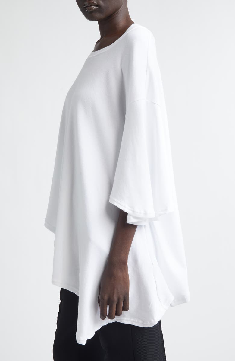 Undercover Asymmetric Hem Languid Cotton T-Shirt, Alternate, color, White