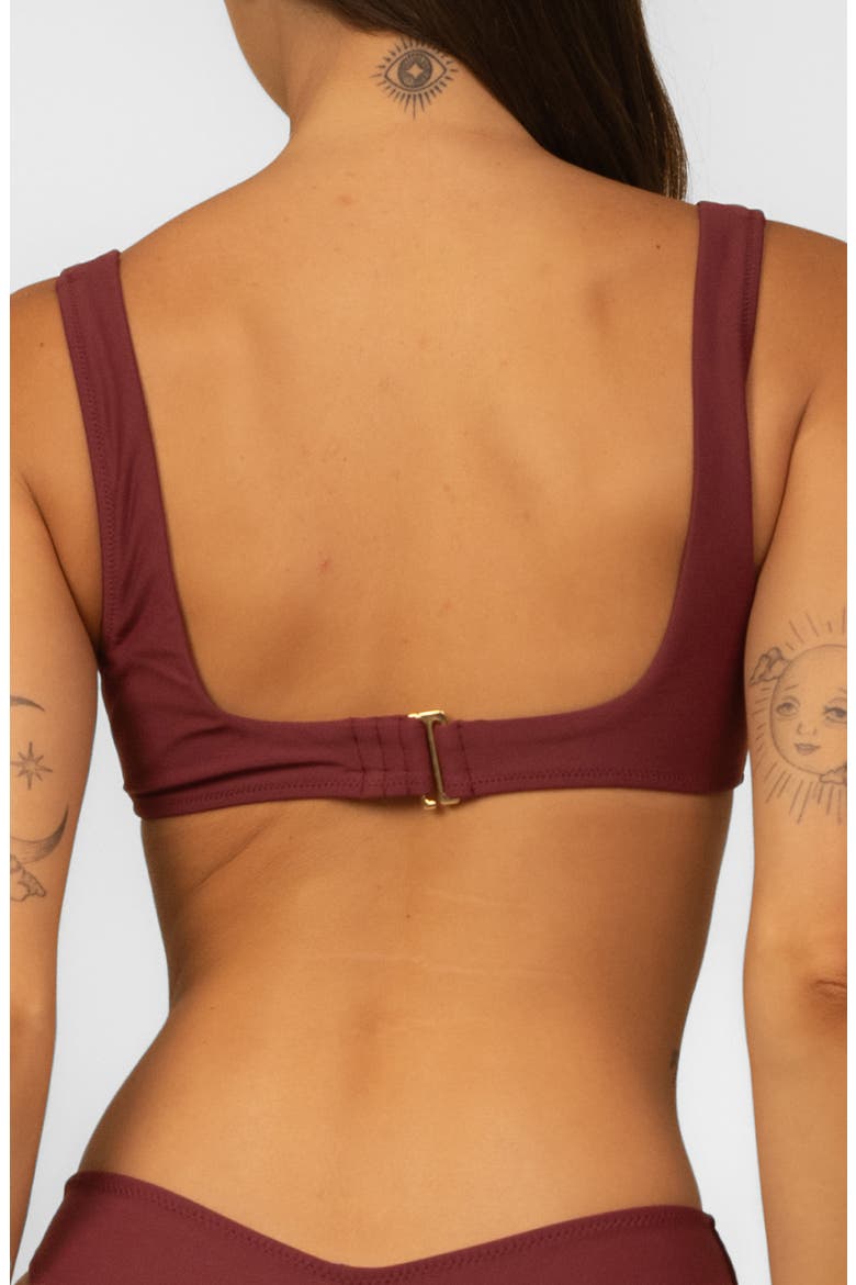 Kaia Sport Bikini Top, Alternate, color, MAROON