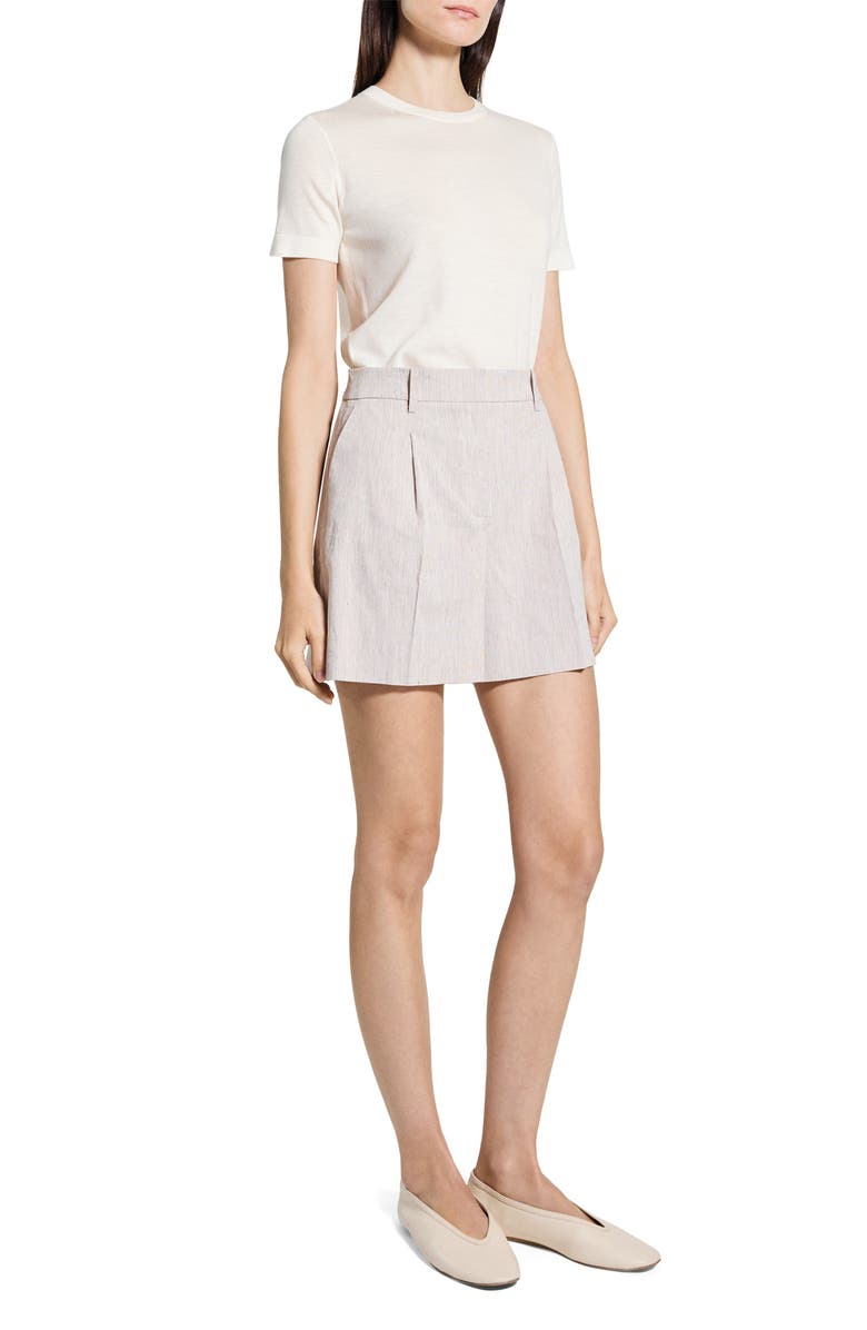 Theory Fluid Linen Blend Shorts, Alternate, color, 