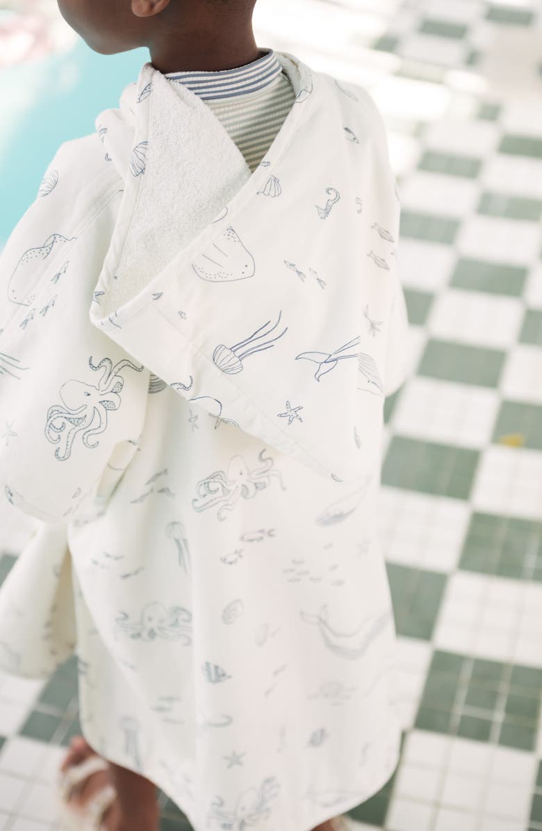 Pehr Organic Cotton Hooded Towel Poncho, Alternate, color, Life Aquatic