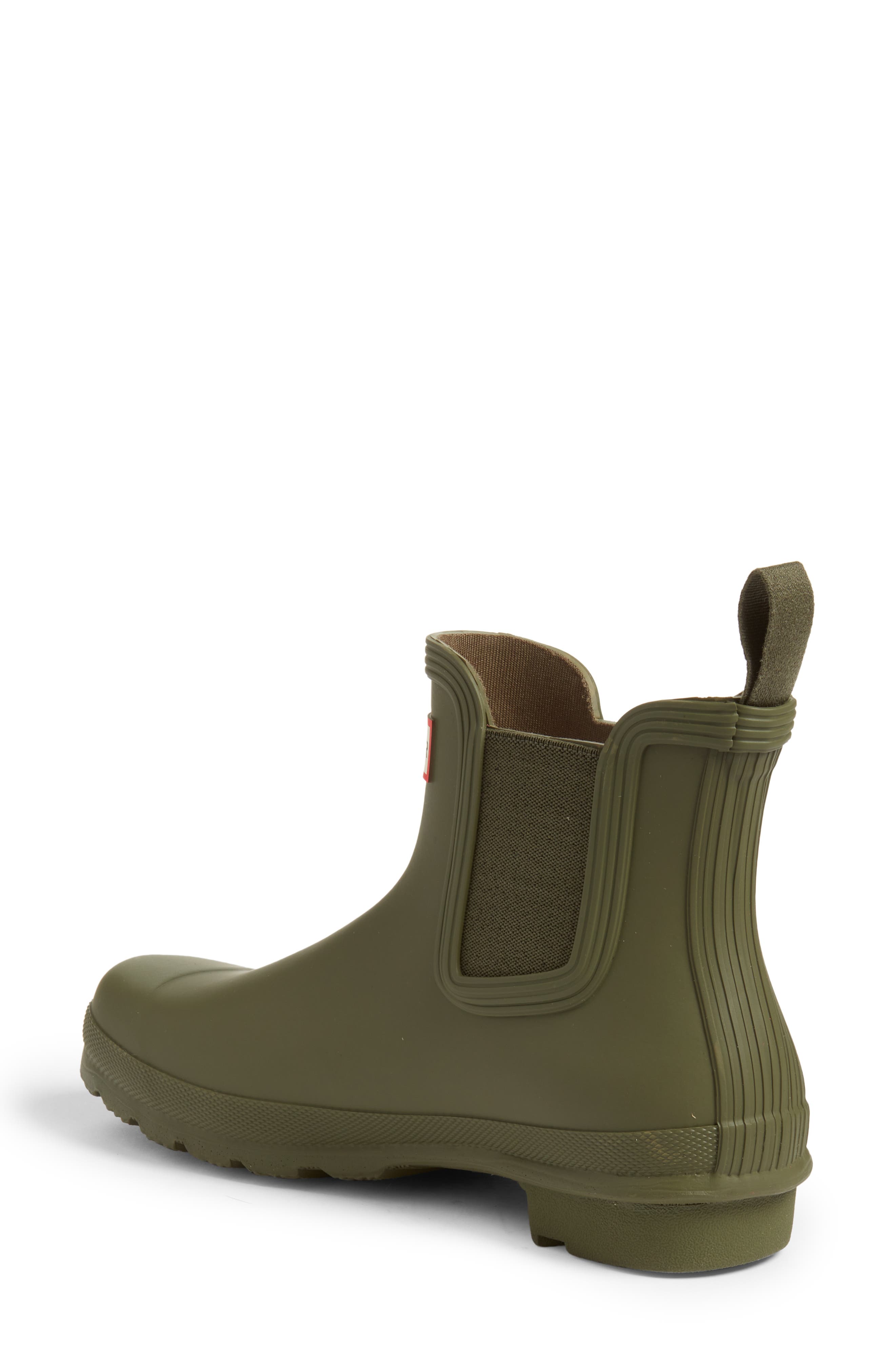 Hunter Original Waterproof Chelsea Rain Boot, Alternate, color, Olive Leaf