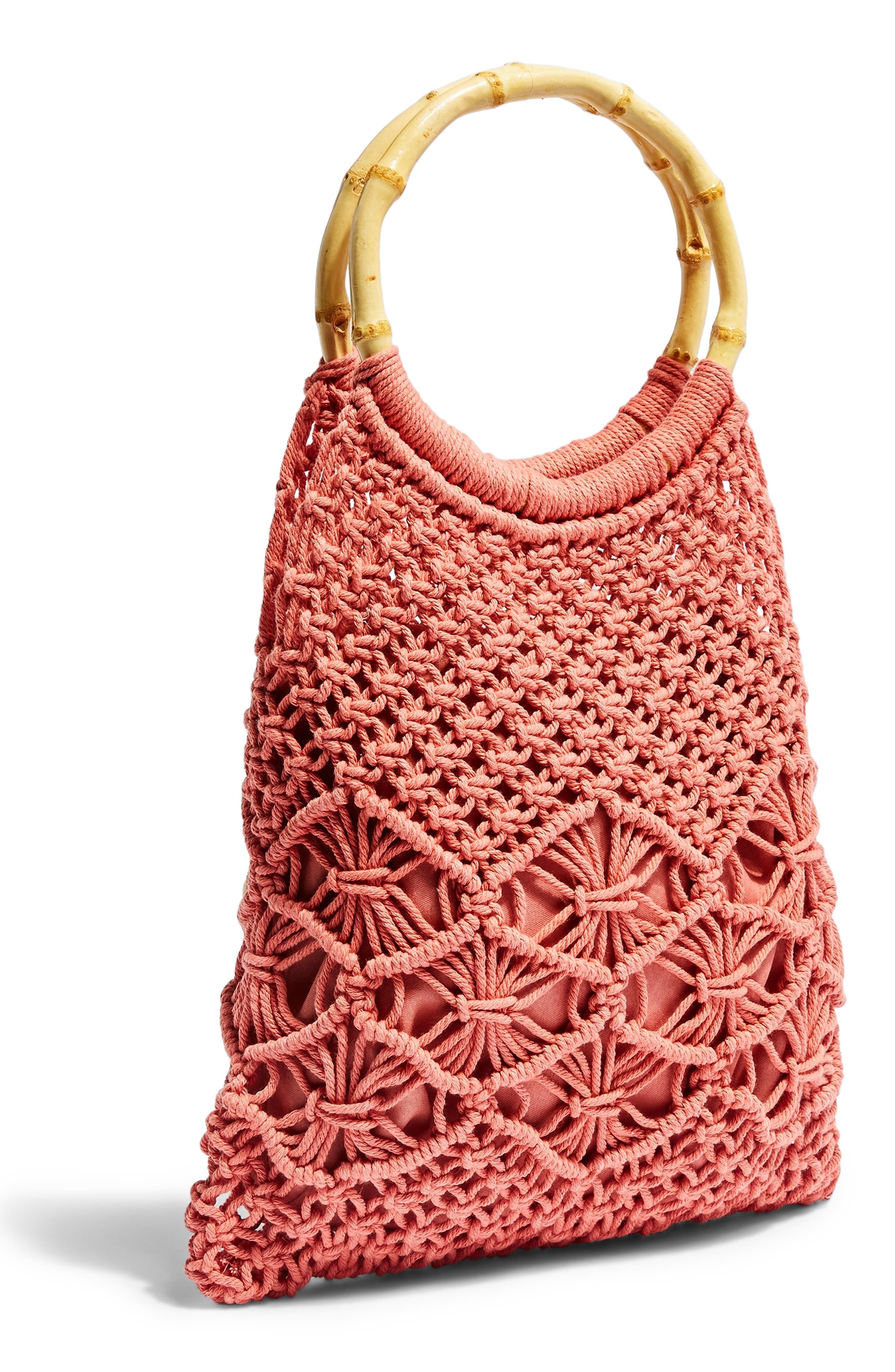 Topshop Sami String Macramé Tote, Alternate, color, 