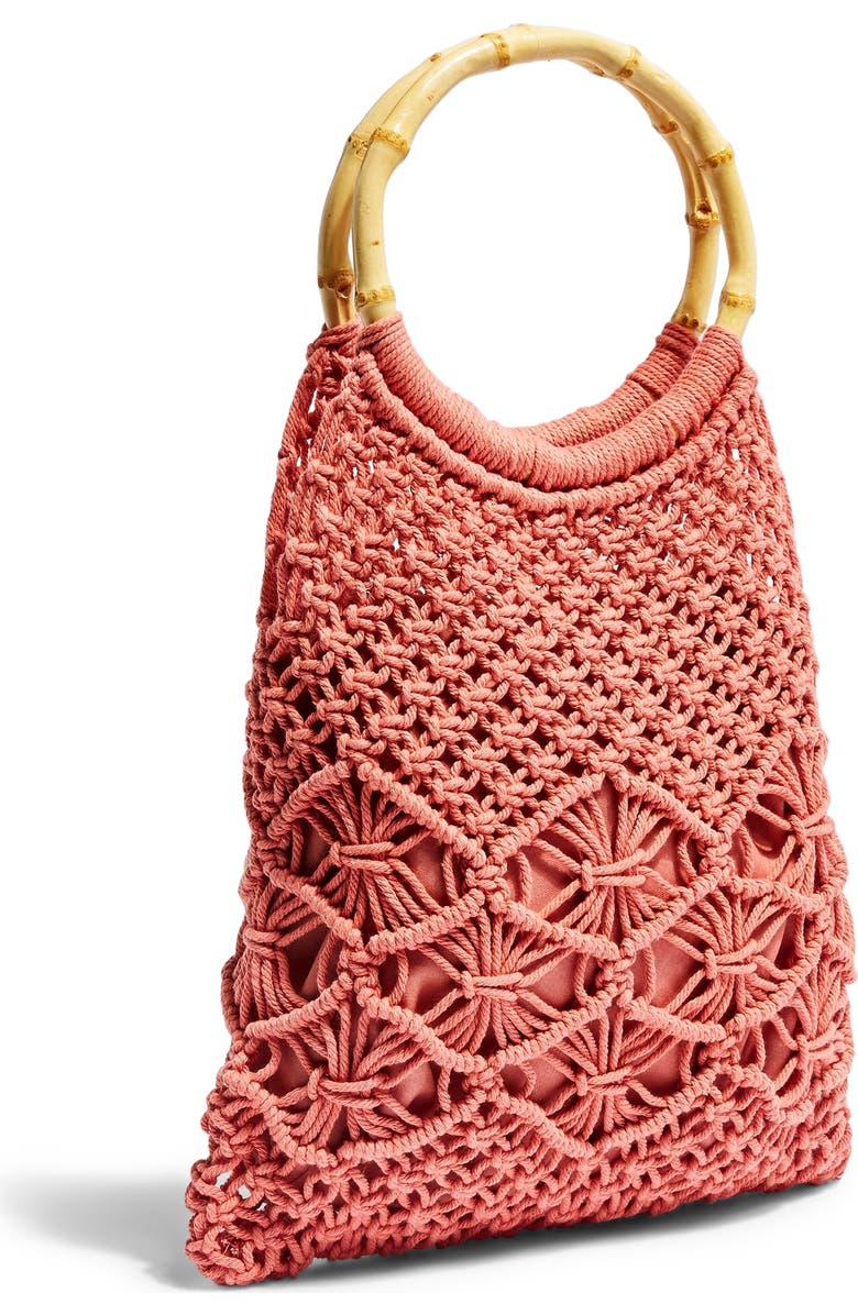 Topshop Sami String Macramé Tote, Alternate, color,