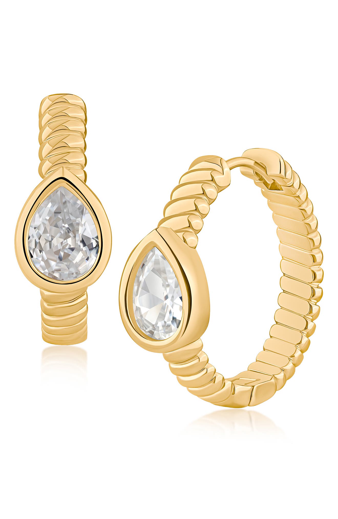 CZ by Kenneth Jay Lane Cubic Zirconia Hoop Earrings