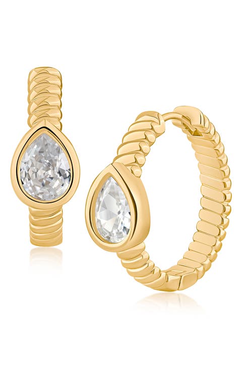 Cubic Zirconia Hoop Earrings
