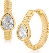 CZ by Kenneth Jay Lane Cubic Zirconia Hoop Earrings