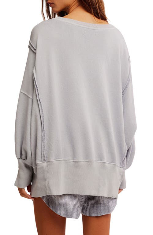 Shop Free People Camden Oversize Graphic Sweatshirt In Stone Combo - Paris