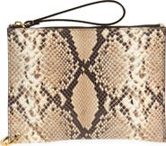 Chloé Spin Snakeskin Embossed Leather Zip Pouch