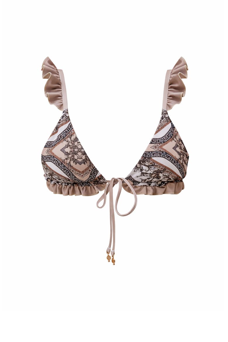 Bruna Bikini Top, Main, color, Brown Mosaic