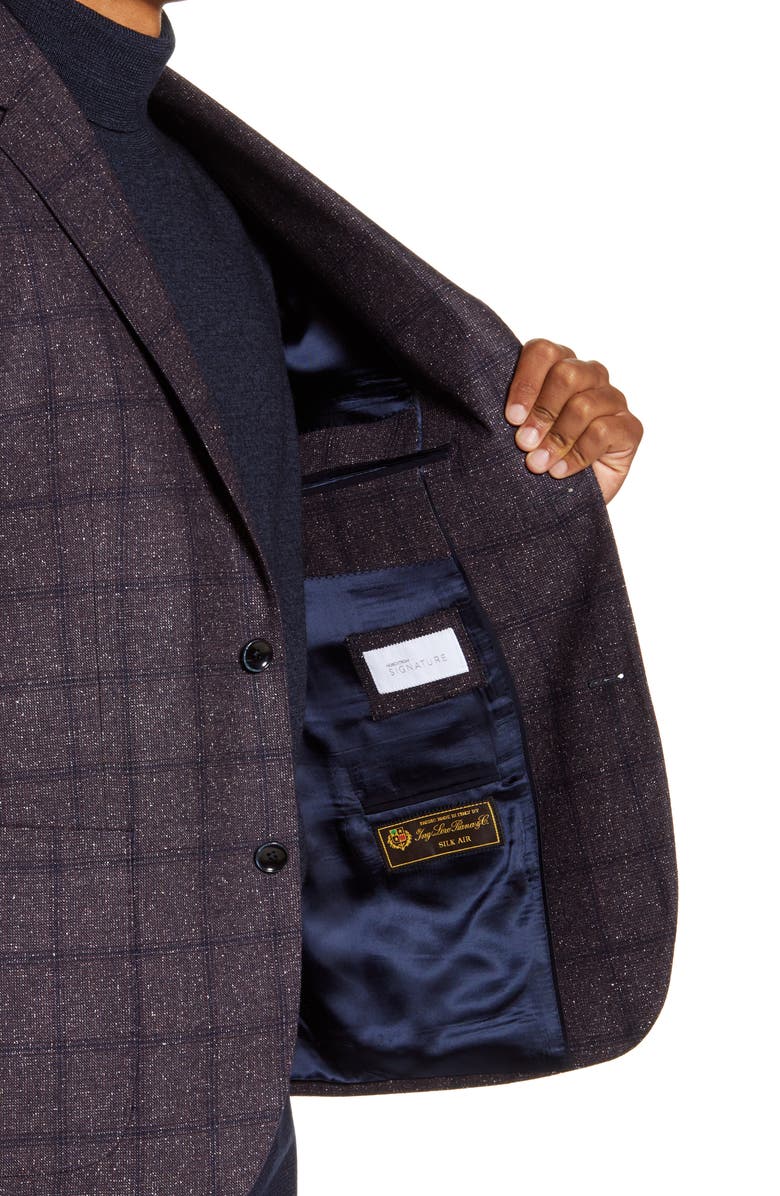 Nordstrom Signature Trim Fit Windowpane Wool Sport Coat, Alternate, color,