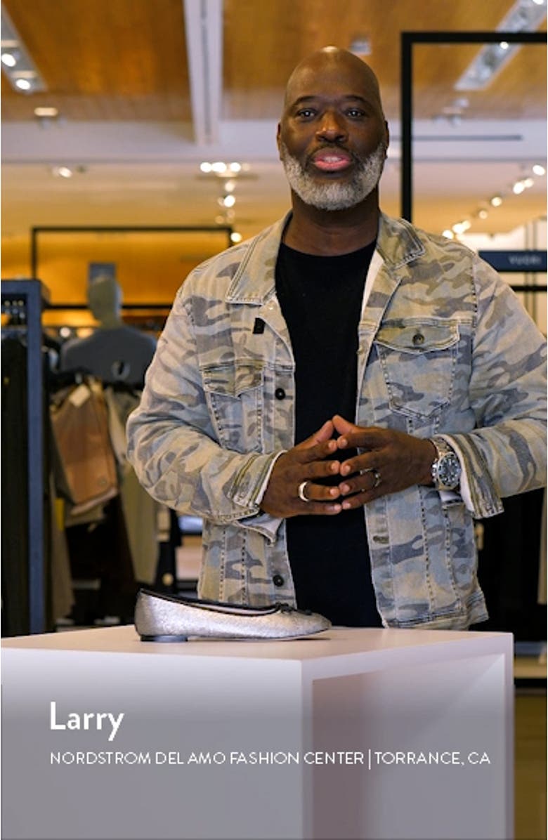 Cara Metallic Calf Hair Square Toe Ballet Flat, sales video thumbnail