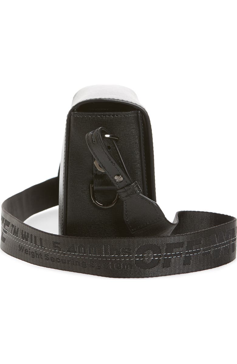 Off-White Diagonal Stripe Mini Flap Bag, Alternate, color,