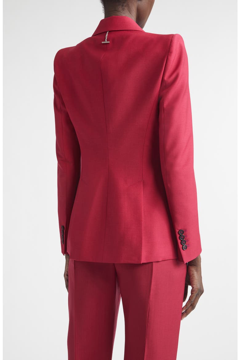 Single Breasted Wool & Mohair Jacket, Alternate, color, RASPBERRY