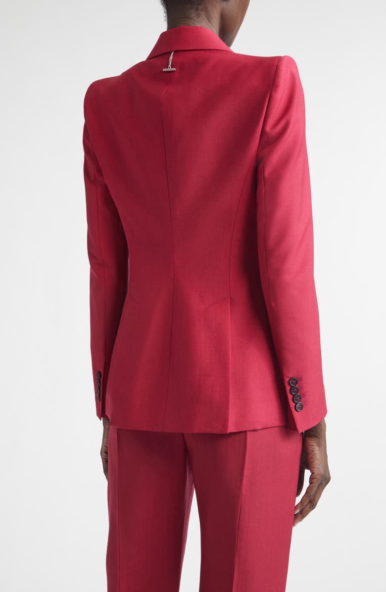 McQueen Single Breasted Wool & Mohair Jacket, Alternate, color, Raspberry