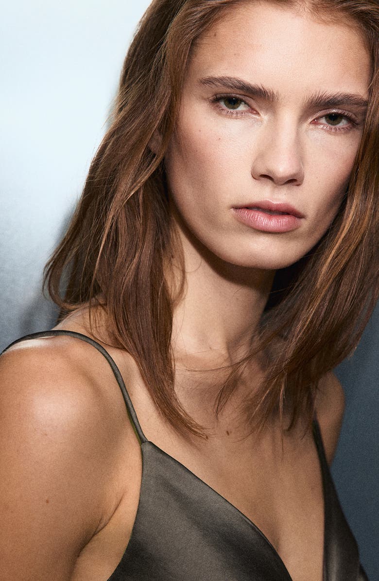 MANGO Victory Hammered Satin Slipdress, Alternate, color,