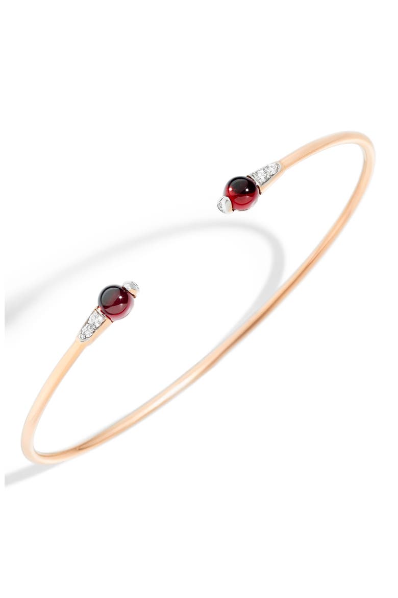 M'ama non M'ama Stone & Diamond Cuff, Main, color, ROSE GOLD/ GARNET/ DIAMOND