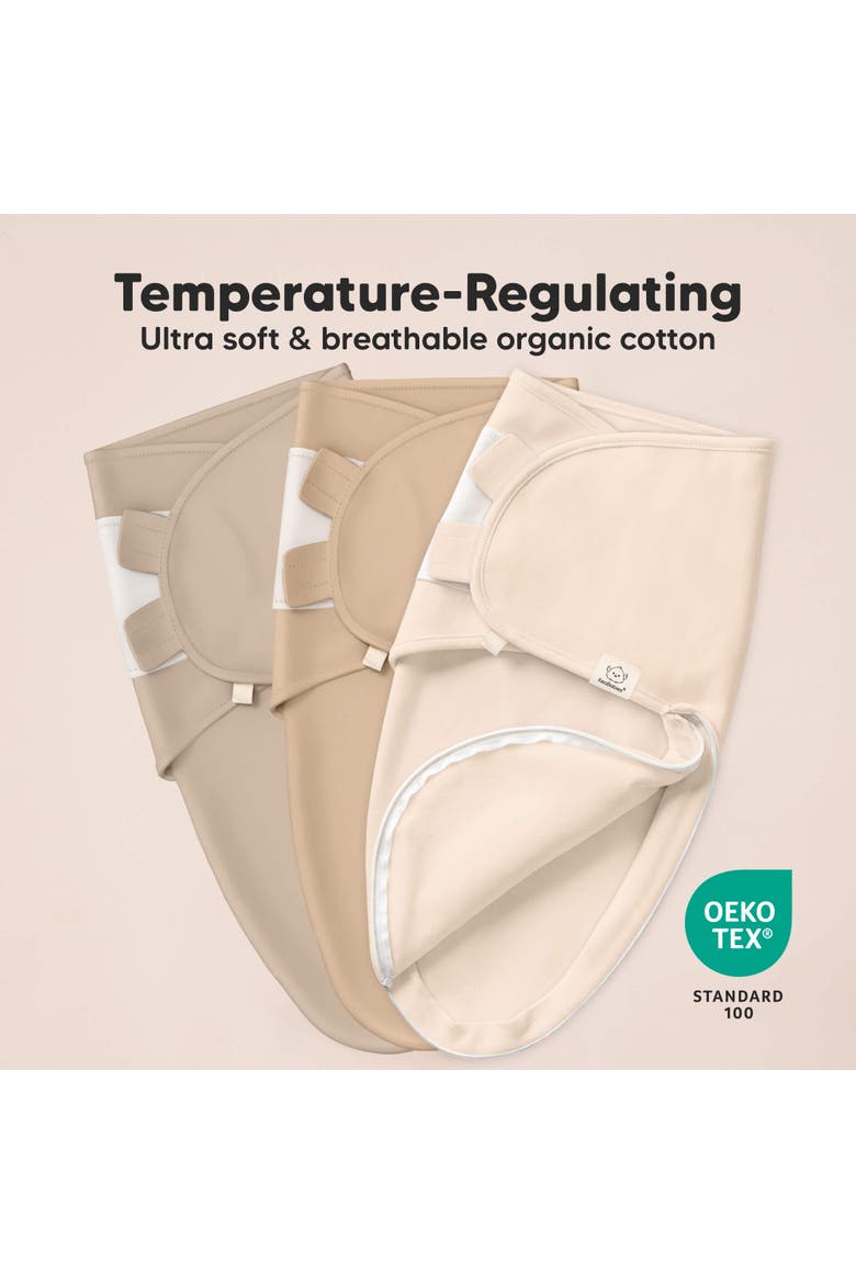 3-Pack Soothe Zippy Swaddle Wrap, Alternate, color, Ecru