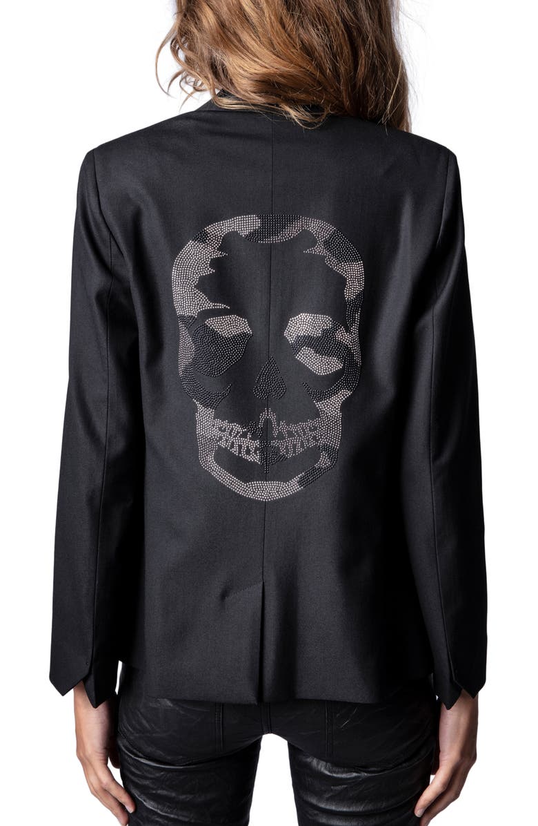 Zadig & Voltaire Vedy Camo Skull Blazer, Alternate, color, 