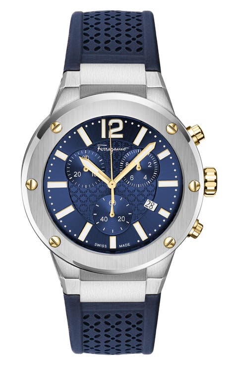 F-80 Silicone Strap Chronograph Watch, 42mm