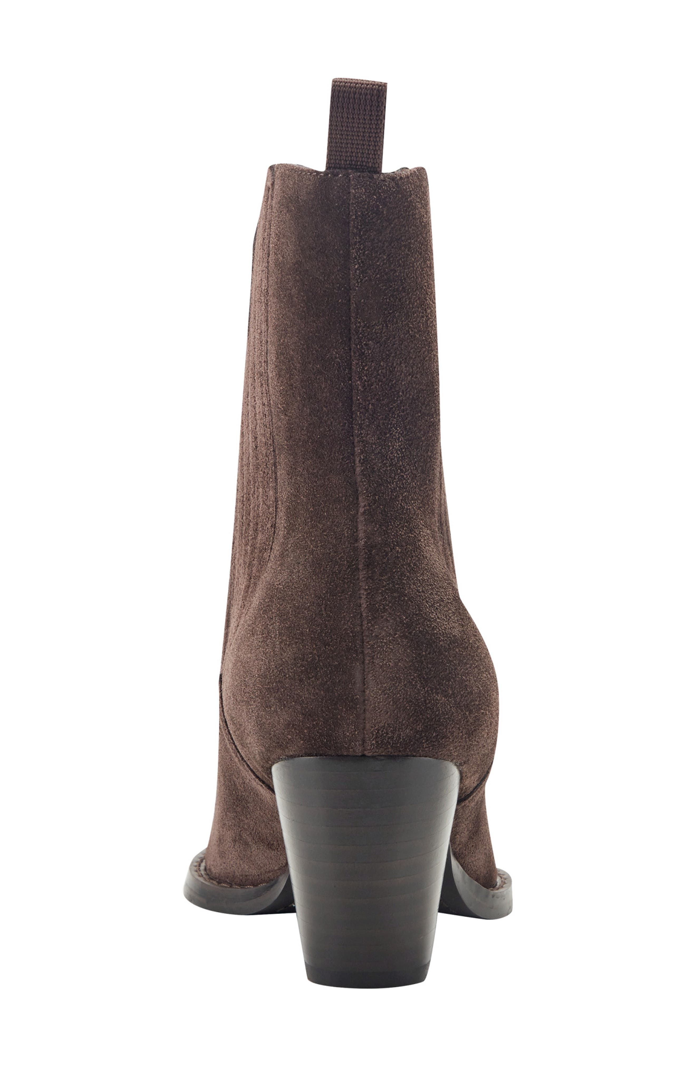 Zane Leather Chelsea Bootie, Alternate, color, DARK BROWN