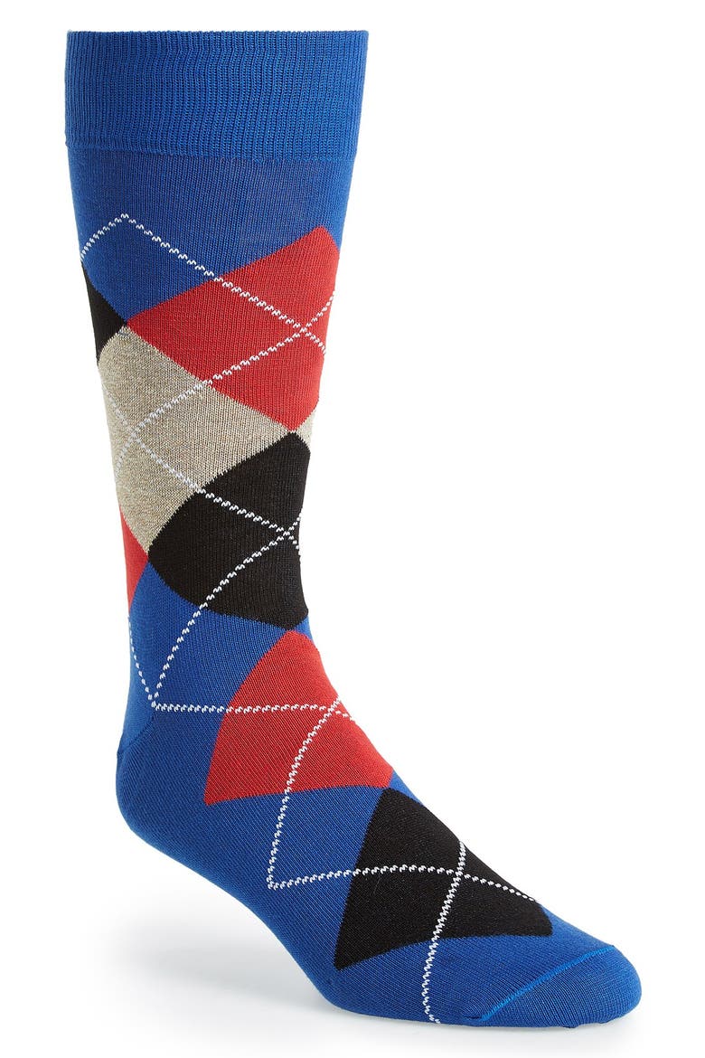 'Genova' Argyle Socks, Main, color, BLUE