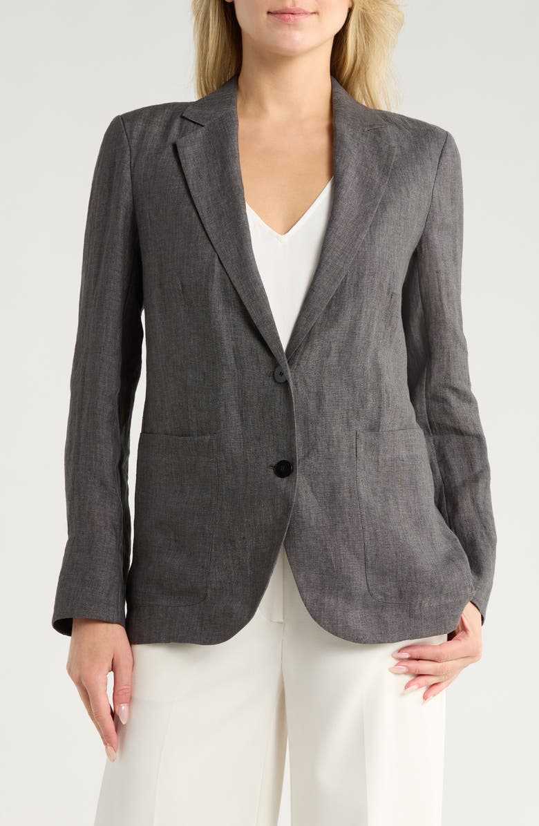 Theory Oversized Hemp Blazer, Main, color, Pewter Melange