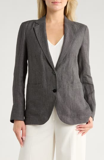 Theory Oversized Hemp Blazer In Gray