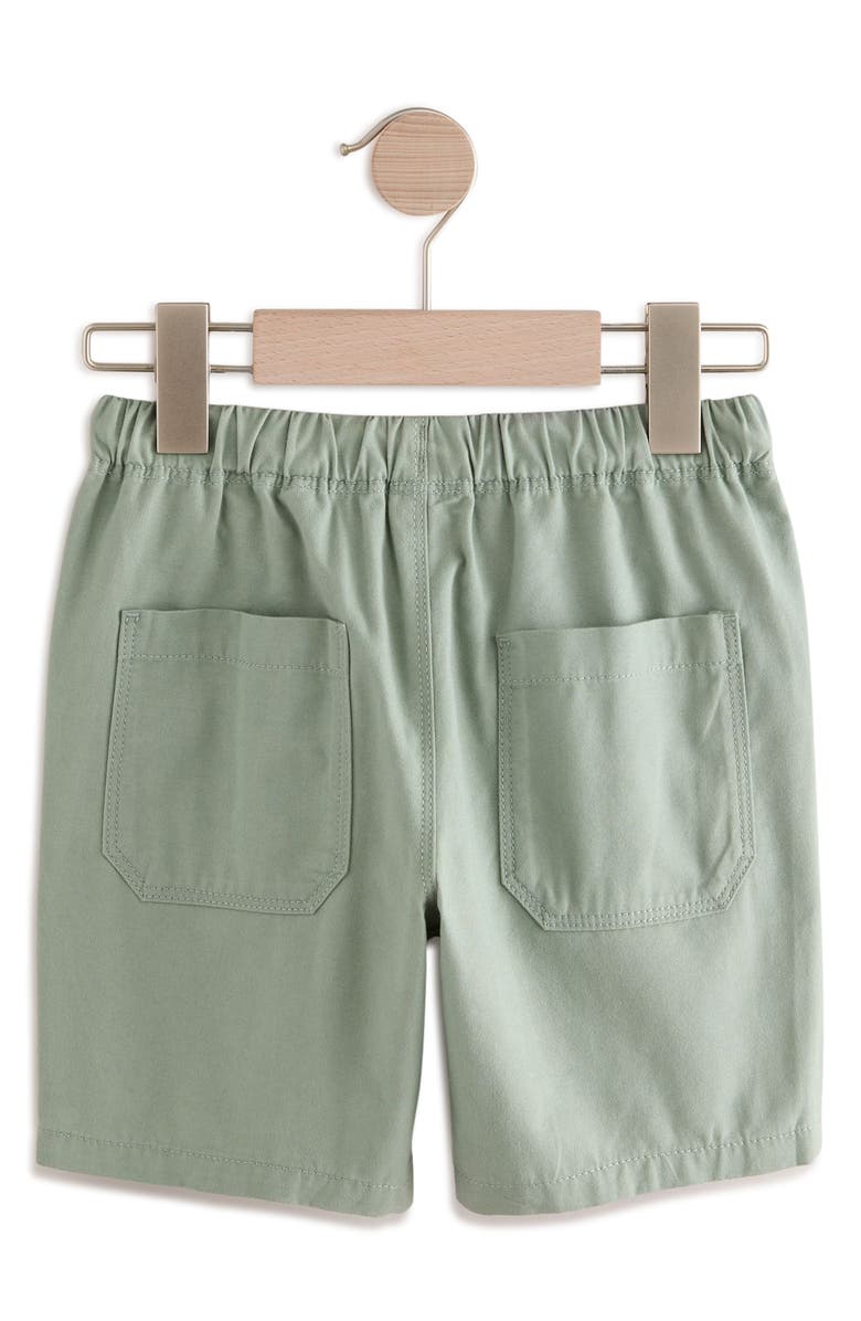 NEXT Kids' Solid Green Knit Cotton Drawstring Shorts, Alternate, color, Green