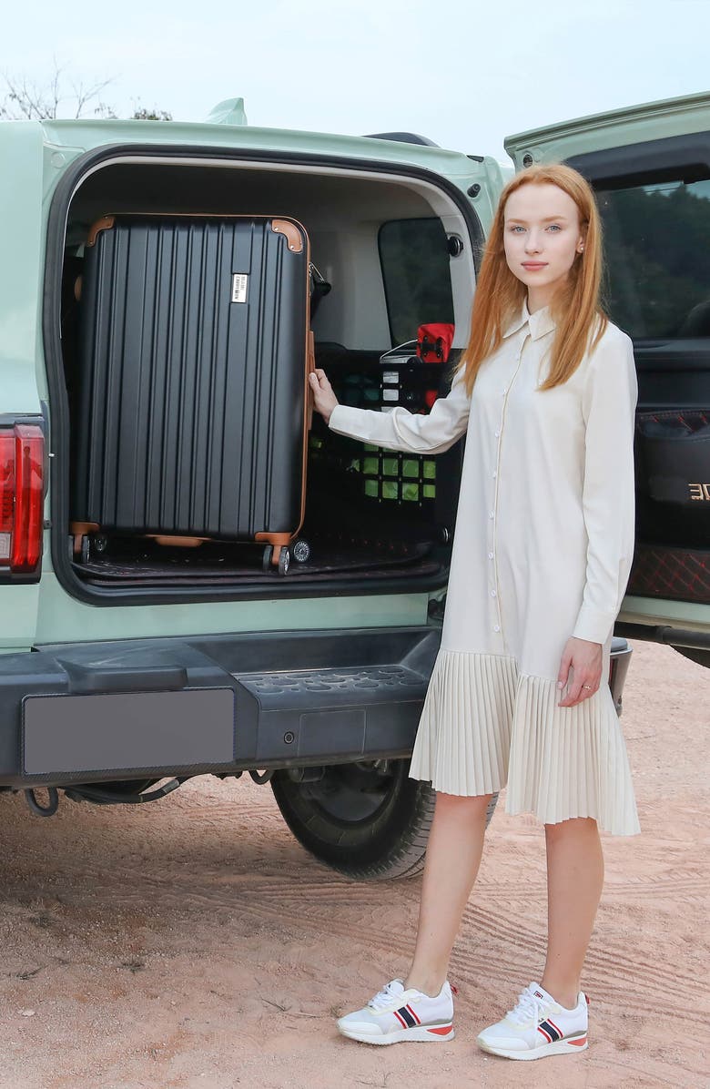 Miami Carry On Collins 3-Piece Hardside Spinner Luggage Set, Alternate, color, Black