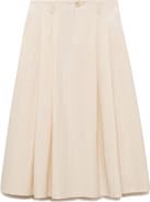MANGO Pleated Midi Skirt