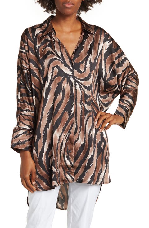Marissa Collared Poly Silk Tunic