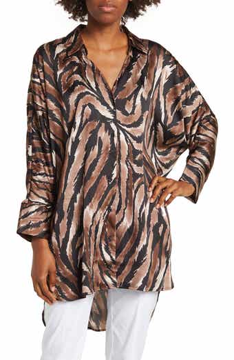 BY DESIGN Marissa Collared Poly Silk Tunic