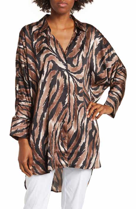 BY DESIGN Marissa Collared Poly Silk Tunic