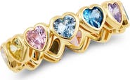 SAVVY CIE JEWELS Bezel Set Heart Band Ring