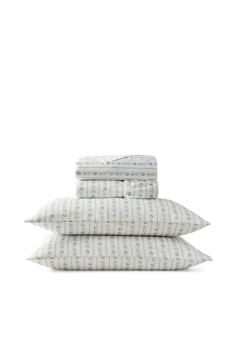 Rosamund Botanical Luxury Cotton Sateen Sheet Set Bundles, Main, color, Blue