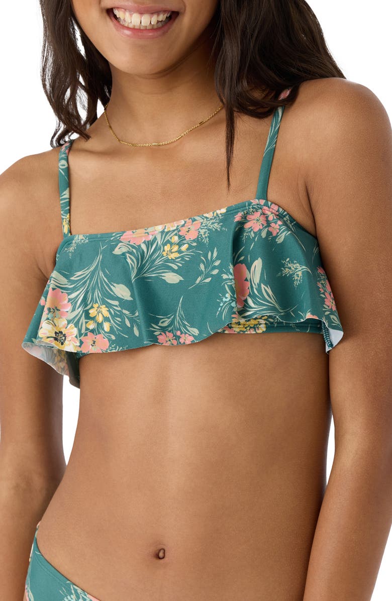 O'Neill Kids' Naya Floral Ruffle Two-Piece Swimsuit, Alternate, color,
