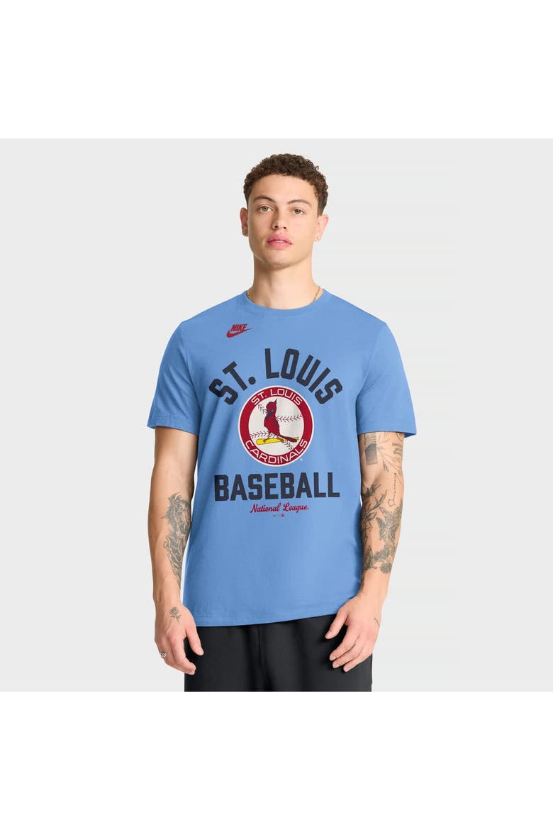 Men's Nike Light Blue St. Louis Cardinals Cooperstown Collection T-Shirt, Main, color, Light Blue