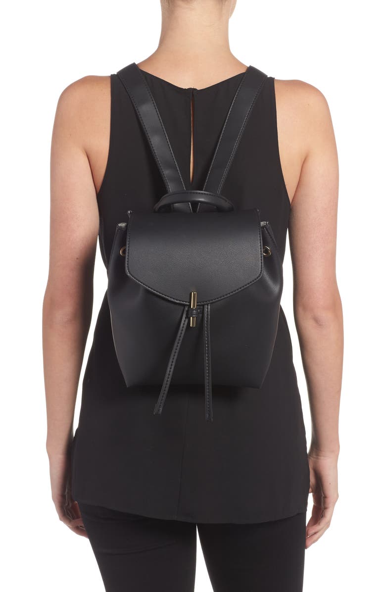 Topshop Blake Mini Faux Leather Backpack, Alternate, color,
