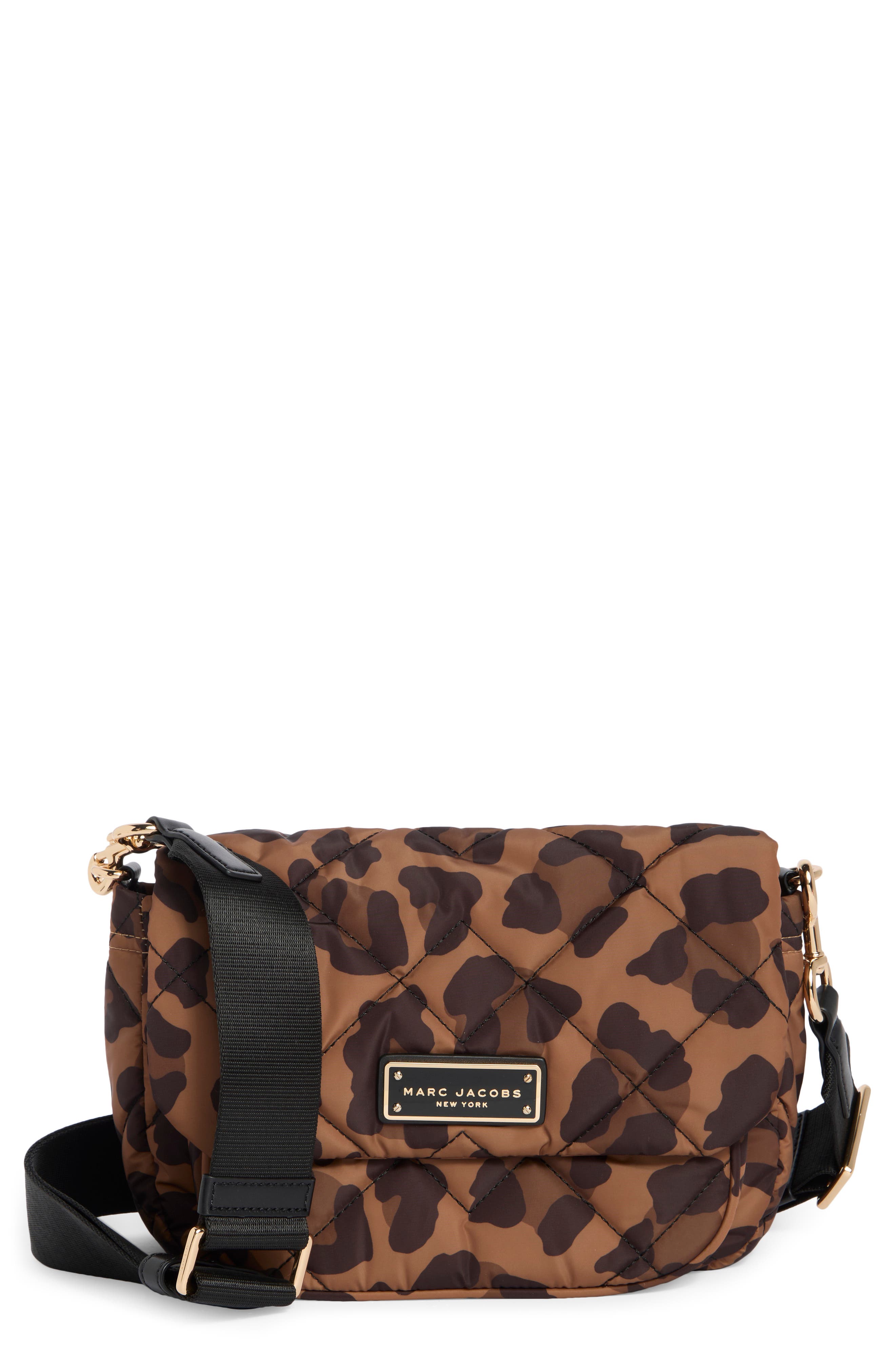 Leopard Print Quilted Nylon Crossbody Bag, Main, color, LEOPARD MULTI